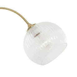 LAMPADAIRE ARC VERRE ET MARBRE LAYE DORE H.150CM