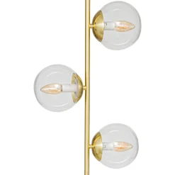 LAMPADAIRE DROIT VERRE COL DORE H.162CM