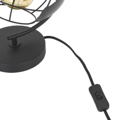 LAMPE A POSER METAL NOIR GLOBE