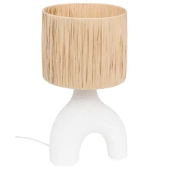 LAMPE A POSER TANIA CERAMIQUE ET PAPIER NATUREL H.47CM