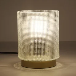 LAMPE A POSER VERRE EMBOSSE BLANC
