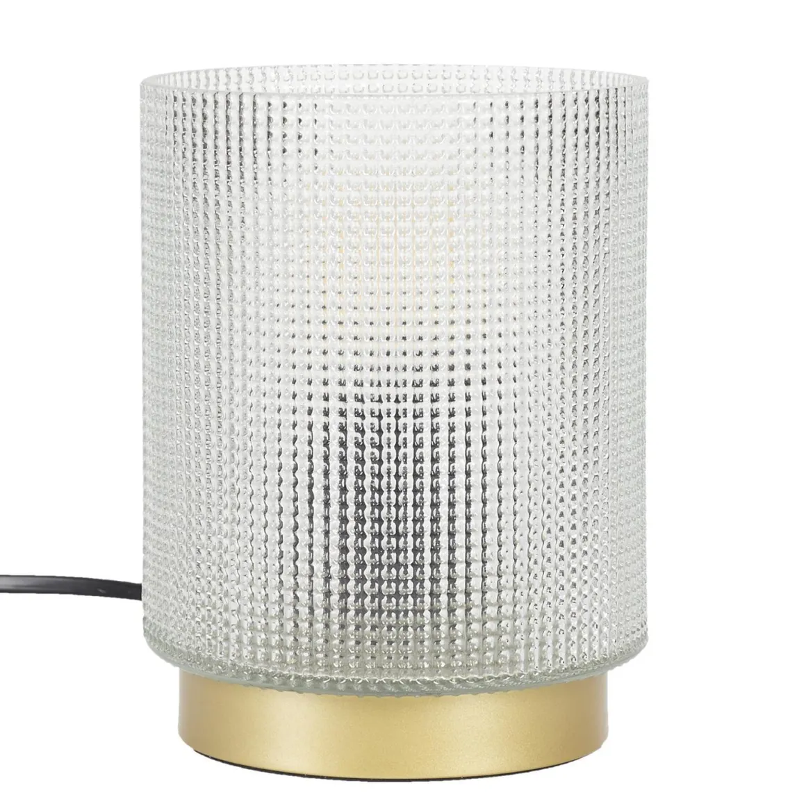 LAMPE A POSER VERRE EMBOSSE BLANC