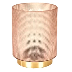 LAMPE A POSER VERRE EMBOSSE ROSE