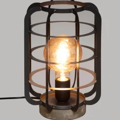 LAMPE BERRY GRIS FONCE H.28CM