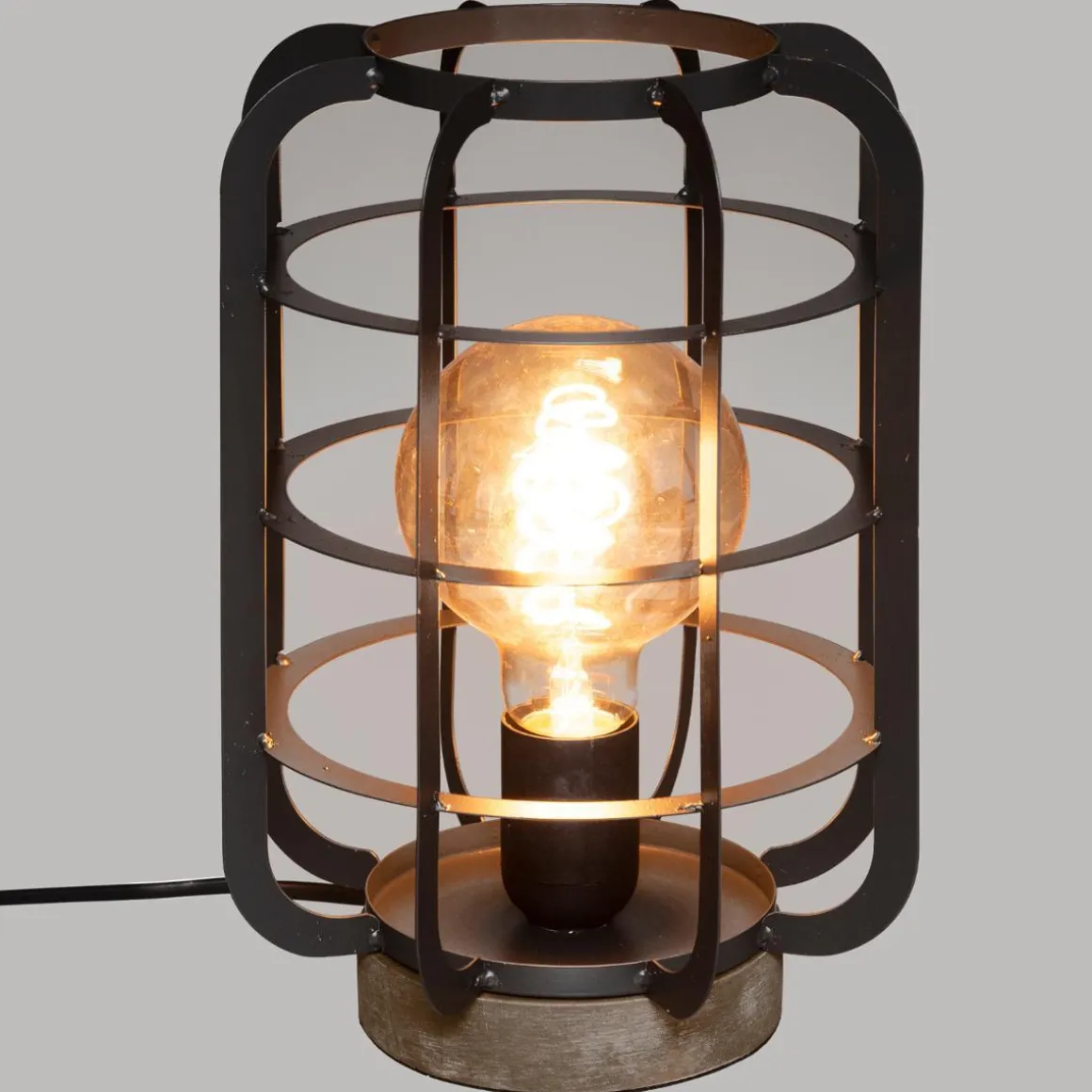 LAMPE BERRY GRIS FONCE H.28CM