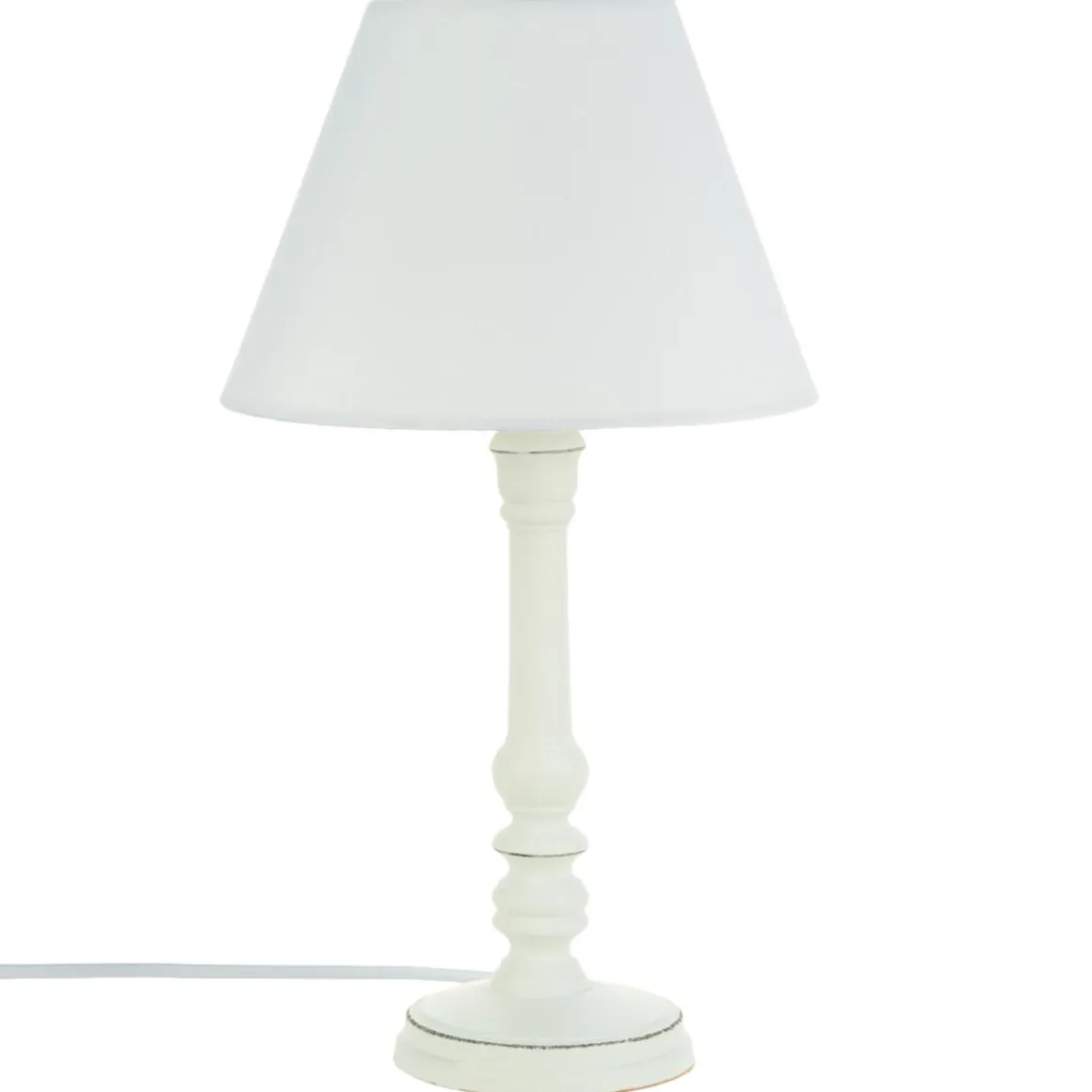 LAMPE BOIS BLANC LEO H.35CM
