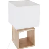LAMPE BOIS CARRE H.32CM