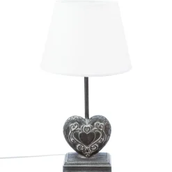 LAMPE BOIS COEUR H.49CM