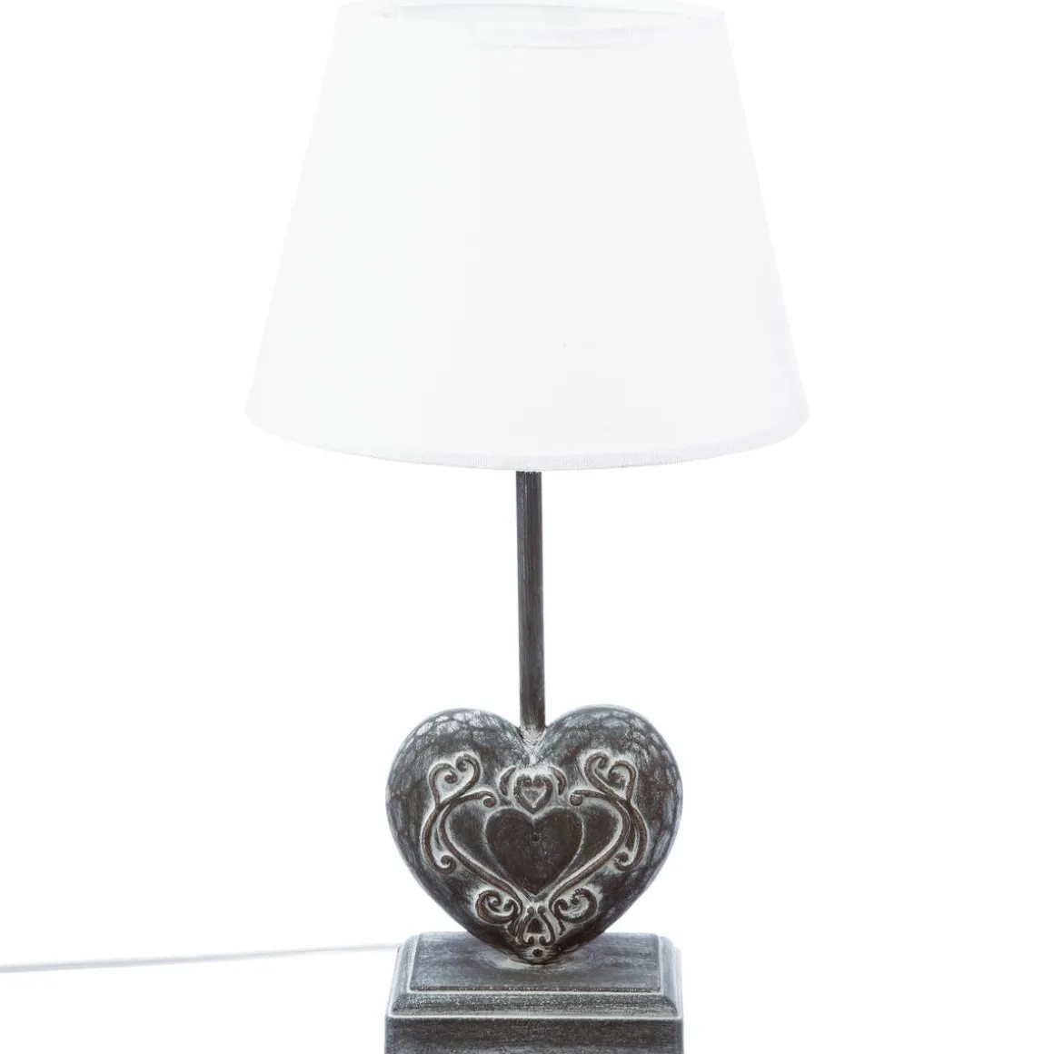 LAMPE BOIS COEUR H.49CM