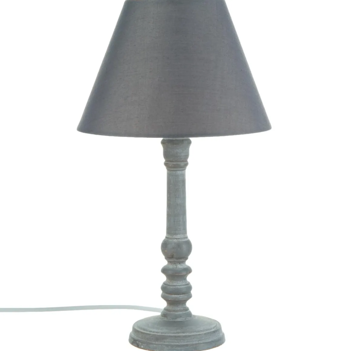 LAMPE BOIS GRIS LEO H.36CM