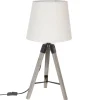 LAMPE BOIS TREPIED RUNO LIN H.58CM