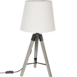 LAMPE BOIS TREPIED RUNO LIN H.58CM