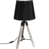 LAMPE BOIS TREPIED RUNO NOIR H.58CM