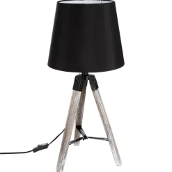 LAMPE BOIS TREPIED RUNO NOIR H.58CM