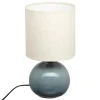 LAMPE BOULE GAIA GRIS GLZD H.26.5CM