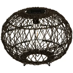 LAMPE BOULE SOLAIRE NATUREL NOIR PENY D.31CM