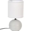 LAMPE BOULE STRIE TIMEO GRIS CLAIR H.25CM