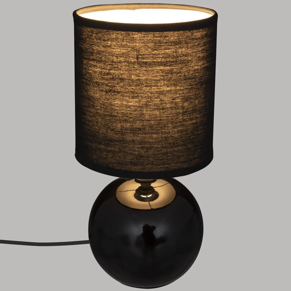 LAMPE BOULE TIMEO NOIR H.25CM