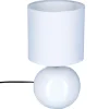 LAMPE CERAMIQUE BOULE BLANC H.25CM