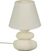 LAMPE CERAMIQUE GALET X3 STRIE H.30CM