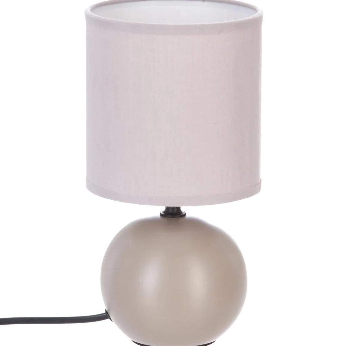 LAMPE CERAMIQUE MAT BOULE TAUPE H.25CM