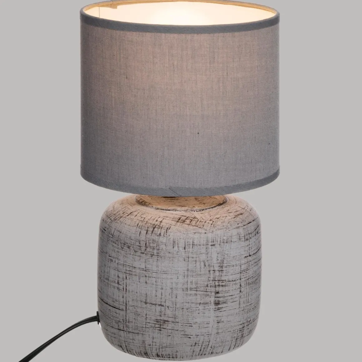 LAMPE CYLD SALTA GRIS H.26.5CM