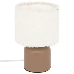 LAMPE CYLINDRE BONA BOUCLETTE BRUN H.22CM