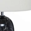 LAMPE CYLINDRE CERAMIQUE MAPU NOIR BLANC H.48CM