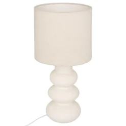 LAMPE 3 GALETS ALITHA BLANC H.42CM