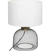 LAMPE GRILLE EMIE NOIR ET BLANC H.38CM