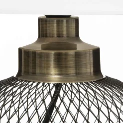 LAMPE GRILLE EMIE NOIR ET BLANC H.38CM