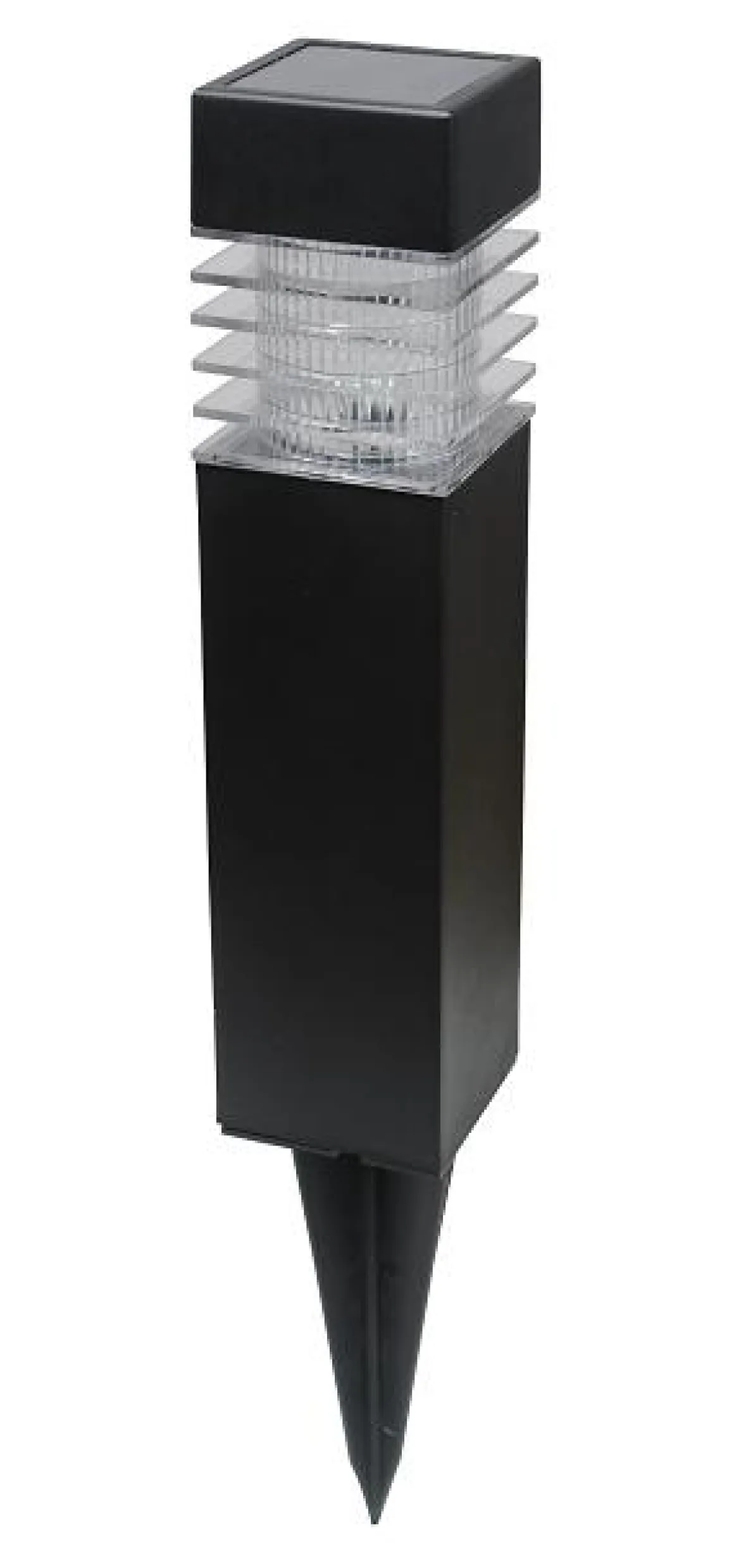 LAMPE 1 LED BLANC SOLAIRE CARRE NOIR H.40CM