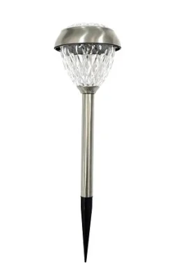 LAMPE 2 LED BLANC SOLAIRE INOX H.36CM