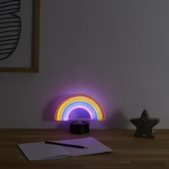 LAMPE LED EFFET NEON ARC EN CIEL PILES