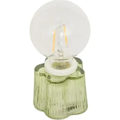 LAMPE LED VERRE FLEUR H.16CM