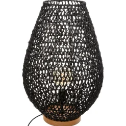 LAMPE METAL ET PAPIER ETEL NOIR H.55CM
