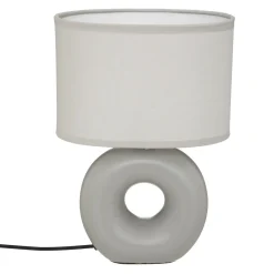 LAMPE RONDE BARU CERAMIQUE TAUPE MAT H.25CM
