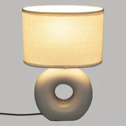 LAMPE RONDE BARU CERAMIQUE TAUPE MAT H.25CM