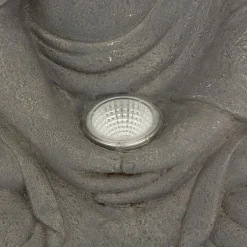 LAMPE SOLAIRE BOUDDHA  ARDOISE H.43CM