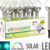 LAMPE SOLAIRE BOULE VERRE 2 LED D.8CM