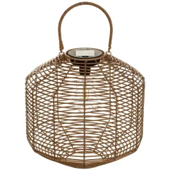 LAMPE SOLAIRE CUBA FACTORY ROTIN NATUREL H.30CM