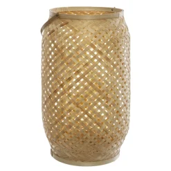 LANTERNE BAMBOU CROSS BEIGE D.29X52CM