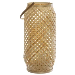 LANTERNE BAMBOU CROSS BEIGE D.22X47CM
