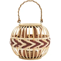 LANTERNE FIBRE NATURELLE BEIGE TERRACOTTA 25X20CM