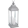 LANTERNE LED ANTIQUE GRIS H.71CM