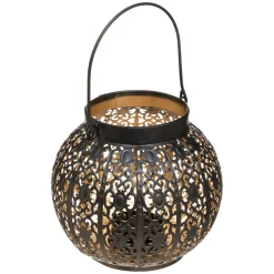 LANTERNE METAL RONDE AJOUREE D.15CM