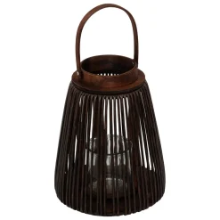 LANTERNE NATUREL HOPIA MARRON H.31CM