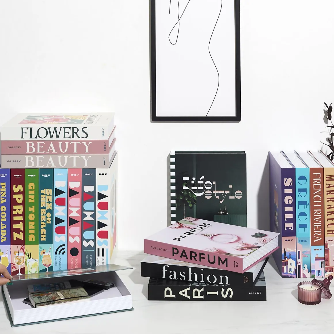 LIVRE RANGEMENT DECO BEAUTY ET FLOWERS 33X25CM