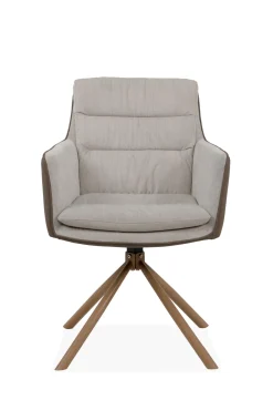LOGAN FAUTEUIL BEIGE MARRON BOIS
