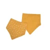 LOT 2 BAVOIRS BANDANA GAZE DE COTON 16X41CM MOUTARDE